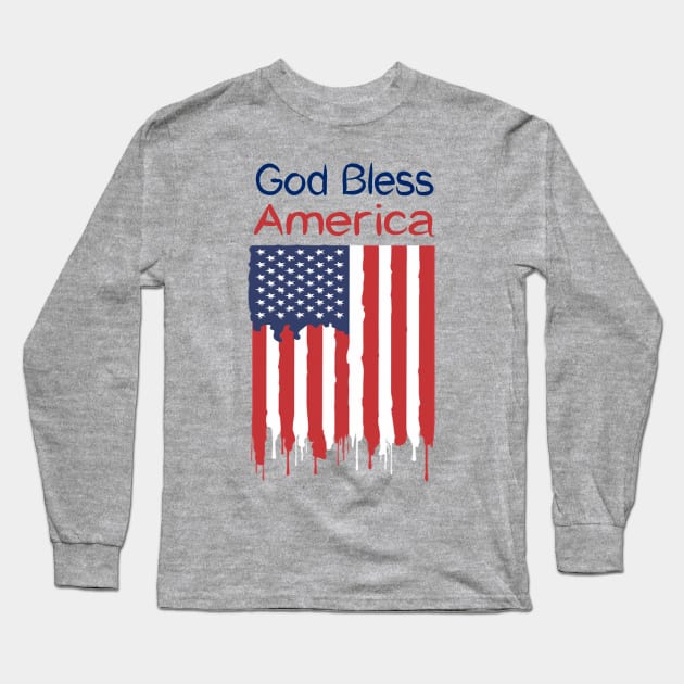 God Bless America Long Sleeve T-Shirt by AlondraHanley